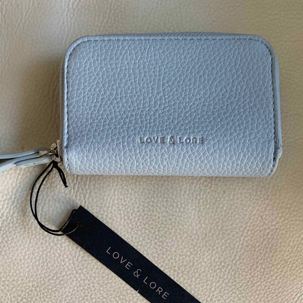 Love & Lore Keychain Cardholder Wallet -  Pastel Blue - NWT